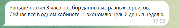 Отзыв из Telegram: экономия времени